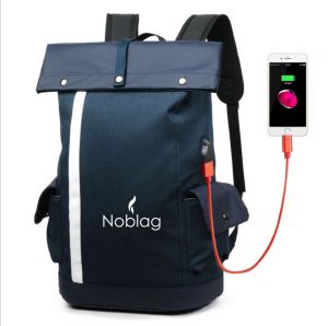 Noblag Luxury Roll-Top Closure Blue DayPack Backpack 30 L