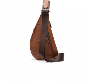 Noblag Luxury Coffee Leather Sling Bag Backpacks For Travel For Men Waterproof Fanny Pack Messenger Chest Bag 