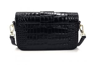 Women’s Medium Crossbody Shoulder Bags Lovitt Luxury Black Genuine Leather 