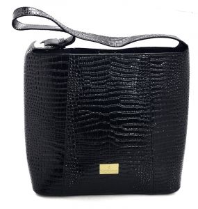 Lovitt Women’s Tote Bags Open Top Shoulder Bags Luxury Black Genuine Leather 