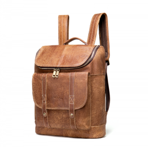 Noblag Luxury Genuine Leather Laptop Backpack, Business Laptop Bag, College Backpack Rucksack Brown  