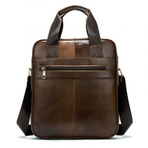 Noblag Bib Luxury Genuine Leather Large Satchel Men's Messenger Shoulder bags Coffee
