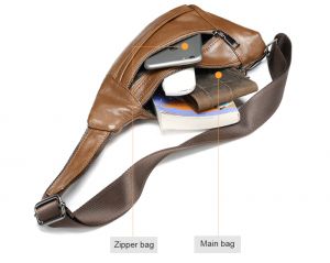 Noblag Genuine Leather Brown Nyada Sling Bags Messenger Bags 