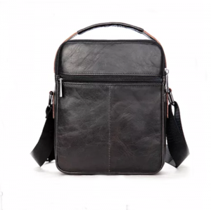 Noblag Wezda Luxury Genuine Leather Men's Black Messenger Bags Crossbody Shoulder Sling Bags
