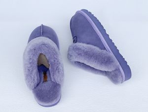 Noblag Luxury Purple Sheepskin Women's Slippers Fur 