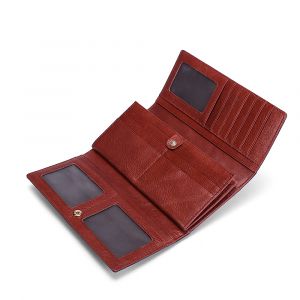 Noblag Luxury Leather Women Wallet Wristlet Red