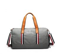 Noblag Duffel Bag Grey With Shoe Compartment Gym Bag Overnight Weekender