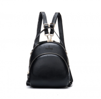 Noblag Black Leather Mini Backpack Women Shoulder Rucksack Small Travel Bag