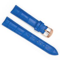 Noblag Cow Watch Strap Genuine Blue Leather Rose Gold Buckle 18mm 