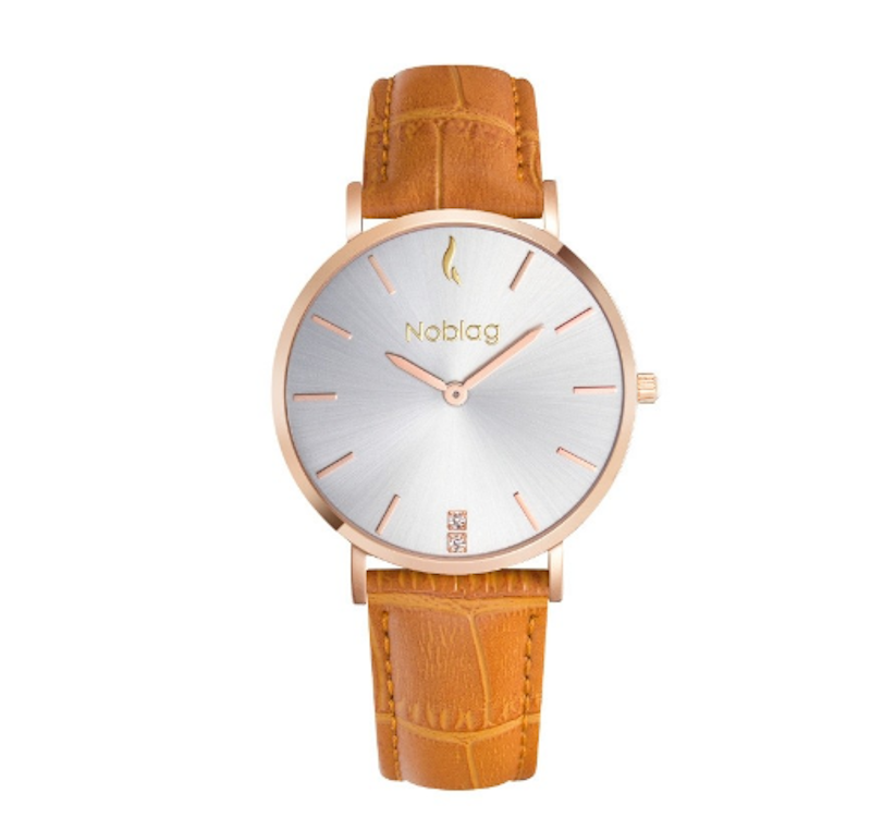 Noblag women\'s watches tan leather 36mm Women watch black dial tan leather strap gold case 36mm|Noblag main image 2