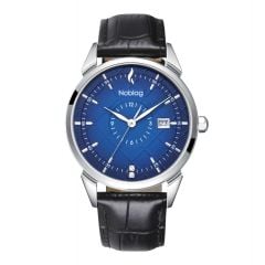 Noblag N-Classic Men’s Watch Sunray Blue Dial Silver Case Black Leather 38mm