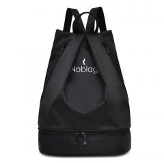 Noblag Waterproof Travel  Black Drawstring Sling Backpack Shoe Pouch 