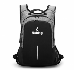 Noblag Harley Grey Best Men's Laptop Backpack Anti-Theft USB Port Charging