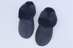 Noblag Black Sheepskin Fur Slippers Shoes For Men & Women