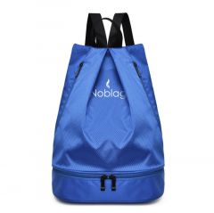 Noblag Blue Nylon Sport Backpack Waterproof Drawstring Bag Shoe Pouch