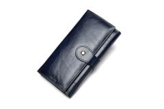Noblag Leather Women Wallet Wristlet Blue