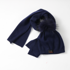 Noblag Women's Knit And Scarf 2-Piece Slouchy Comfy Navy Set 