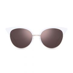 Noblag Cat-Eye Sunglasses White Frame Acetate HCL Bronze Gradient Lenses