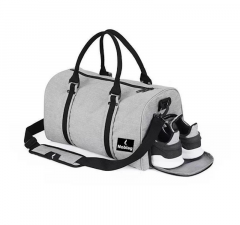 Noblag Grey Duffel Backpack With Shoe Compartment Travel Gym bag Weekender Unisex
