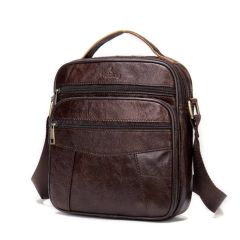 Noblag Lax Coffee Travel Men’s Messenger Bag Vertical Shoulder Bag