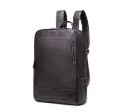 Noblag Joan 17" Coffee Leather Backpack With Padded Laptop Sleeve Unisex