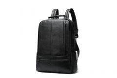 Noblag Blonx Genuine Leather Black Business Laptop Backpack For Men