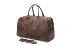 Noblag Luxey Coffee Genuine Leather Travel Men's Duffel Bag Weekender Luggage Bag 