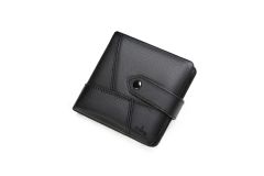 Noblag Black Genuine Leather Men's RFID Trifold Wallet Money Clip 