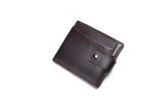Noblag Men's Center Flip RFID Wallet Money Clip Leather Coffee