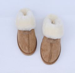 Noblag Khaki Sheepskin Slippers 100% Wool Fur Men's And Women's Slippers 