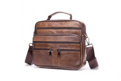 Noblag Melin Genuine Leather Brown Messenger Bags Crossbody Shoulder Bags For Men