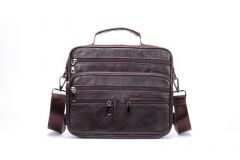 Noblag Milo Classic Active Style Men's Coffee Leather Messenger Crossbody Bags
