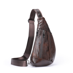 Noblag Payton Coffee Leather Sling Chest Bag Men's Shoulder Bag 
