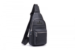Noblag Van Black Sling Bags Leather Crossbody Shoulder Bags For Men