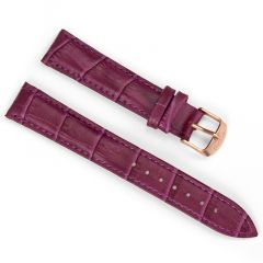 Noblag Purple Women's Leather Watch Crocodile Pattern Rose Gold Buckle 18mm
