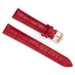 Noblag Crocodile Red Leather Women's Watch Strap Rose Gold Buckle 18mm