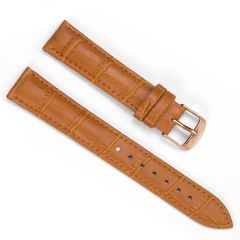 Noblag 18mm Tan Leather Watch Strap  For Women Rose Gold Buckle