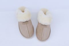 Noblag Warm Tan Wool Fur Slippers For Men And Women 
