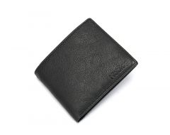 Noblag Leather Slim Single Billfold Men’s Wallet Black
