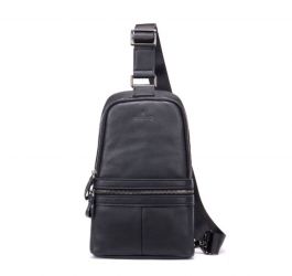 Tekat Large Black Leather Sling Bags | Noblag